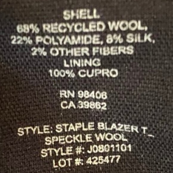 Coveted 00 Theory Staple blazer gray speckle wool, practically new, never worn - Picture 14 of 16